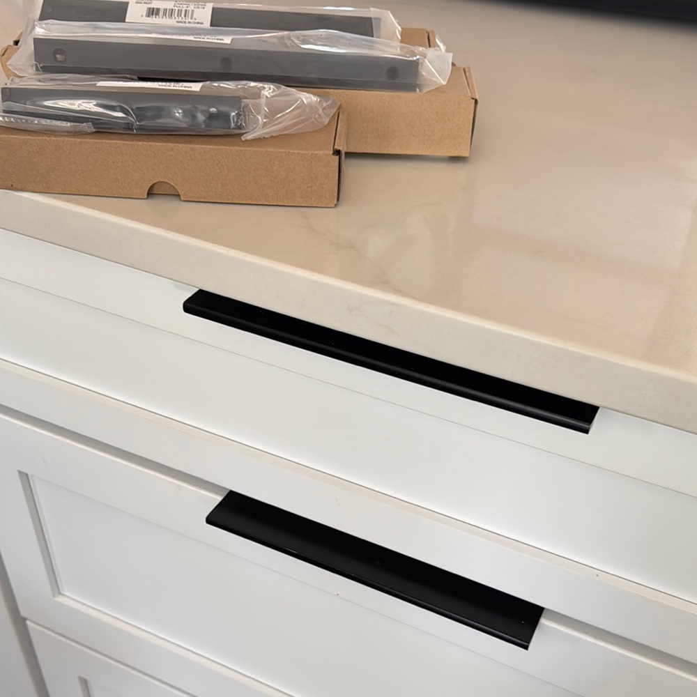 Black EMTEK cabinet/drawer handles/pulls 3 ttl